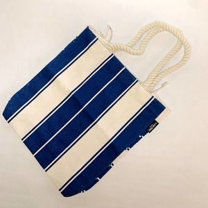 Lancôme White Blue Striped Bag Tote